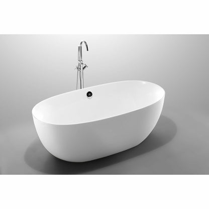 Vanity Art 67 Inch Freestanding Soaking Acrylic Bathtub VA6833