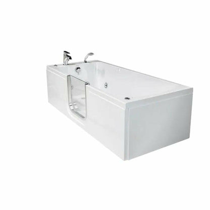 Ella's Bubbles Laydown 32"W x 72"L Acrylic Hydro Massage Walk-In Bathtub with Inward Swing Door, Fast Fill Faucet LA3272H