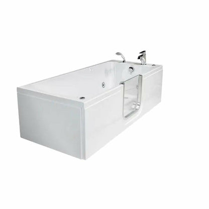 Ella's Bubbles Laydown 32"W x 72"L Acrylic Soaking Massage Walk-In Bathtub with Inward Swing Door, Fast Fill Faucet LA3272