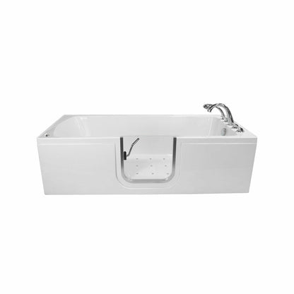 Ella's Bubbles Laydown 32"W x 72"L Acrylic Soaking Massage Walk-In Bathtub with Inward Swing Door, Fast Fill Faucet LA3272