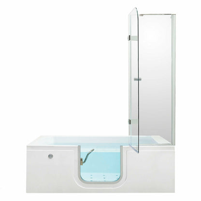 Ella's Bubbles Laydown 30"W x 60"L Acrylic Hydro Massage Walk-In Bathtub with Inward Swing Door LA3060H