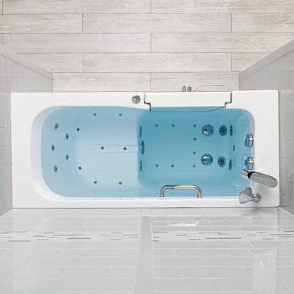 Ella's Bubbles  Lounger 27"x60" Acrylic Air and Hydro Massage Walk-In Bathtub with Left Outward Swing Door, 2 Piece Fast Fill Faucet, 2" Dual Drain, Digital Controller OA2660D2PLD