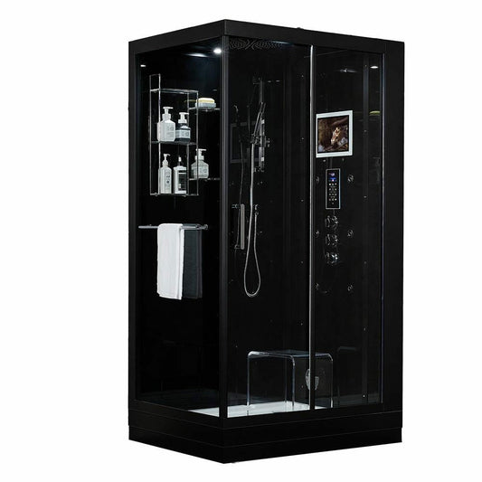 Maya Bath Platinum Lucca 47" × 33" × 88" Steam Shower - Black 20