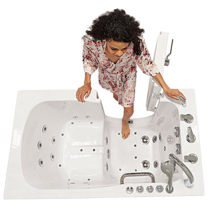 Ella's Bubbles Monaco 32"x52" Acrylic Air and Hydro Massage Walk-In Bathtub with Right Outward Swing Door, 5 Piece Fast Fill Faucet, 2" Dual Drain OA3252D5PR