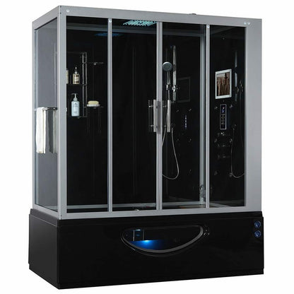 Maya Bath Catania Platinum 71" × 38" × 88" Steam Shower -  Black 1