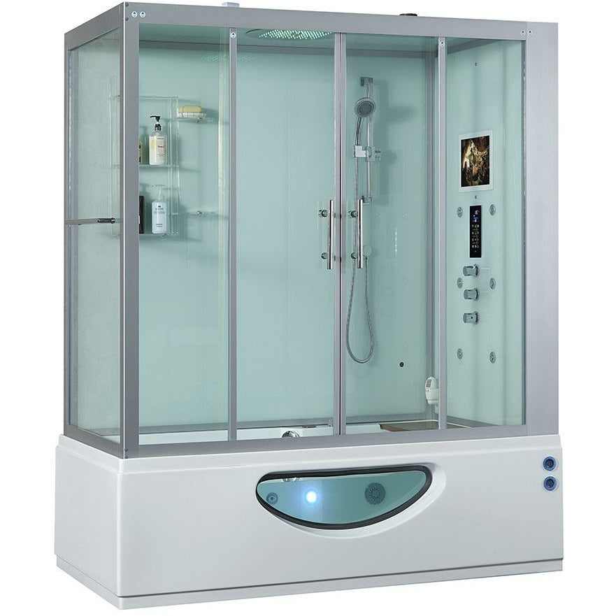 Maya Bath 71" x 38" x 88" Platinum Catania Steam Shower - White 10