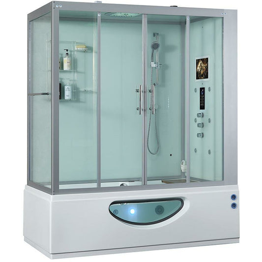 Maya Bath 71" x 38" x 88" Platinum Catania Steam Shower - White 10