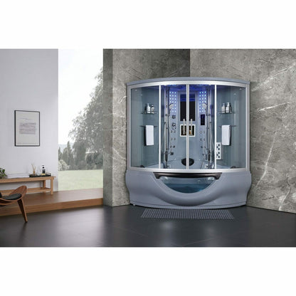 Maya Bath The Superior 64" x 64" x 88" Steam Shower - Grey 103