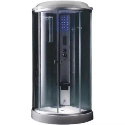 Mesa 36" x 36" x 87" Corner Steam Shower with Blue Glass WS-9090