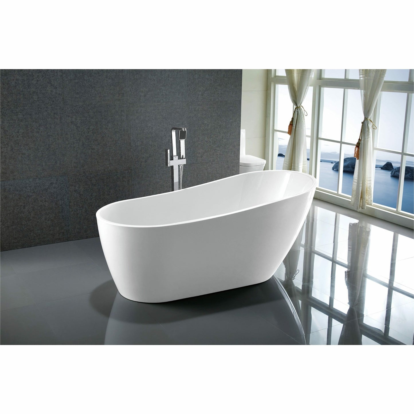 Vanity Art Freestanding Acrylic Soaking Bathtub VA6522