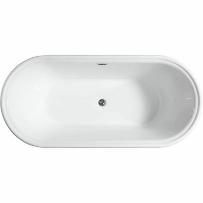 Vanity Art 59 Inch Freestanding Acrylic Bathtub VA6610