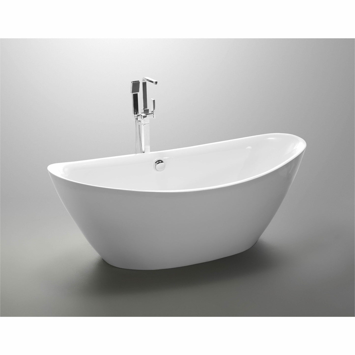 Vanity Art 71 Inch Freestanding Acrylic Soaking Bathtub VA6807