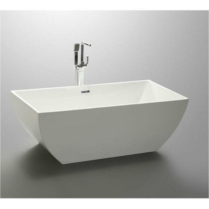 Vanity Art 59 Inch Freestanding Acrylic Soaking Bathtub VA6821