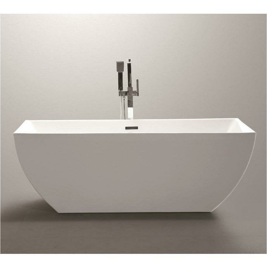 Vanity Art 59 Inch Freestanding Acrylic Soaking Bathtub VA6821