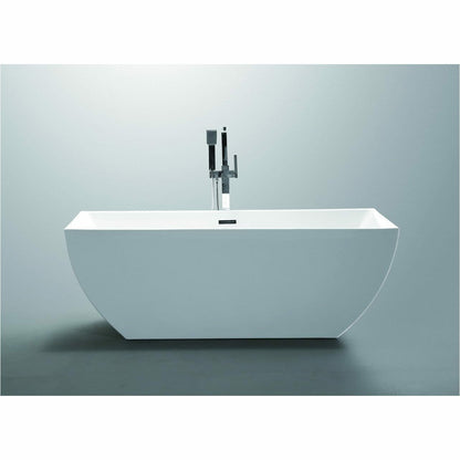 Vanity Art 59 Inch Freestanding Acrylic Soaking Bathtub VA6821