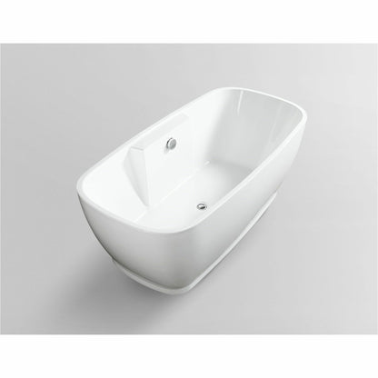 Vanity Art 67 Inch Freestanding White Acrylic Bathtub VA6835