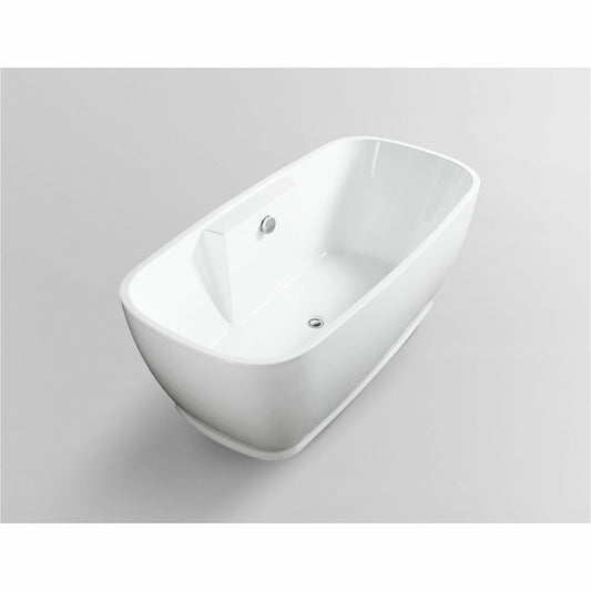 Vanity Art 67 Inch Freestanding White Acrylic Bathtub VA6835