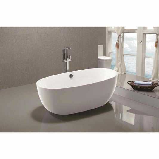 Vanity Art 67 Inch Freestanding Soaking Acrylic Bathtub VA6833