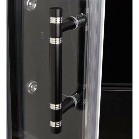 Athena 47" x 36" x 89" Left Walk In Steam Shower with Black Tempered Glass Walls WS-109L