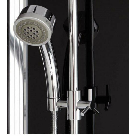 Athena 47" x 36" x 89" Right Walk In Steam Shower with Black Tempered Glass Walls WS-109R