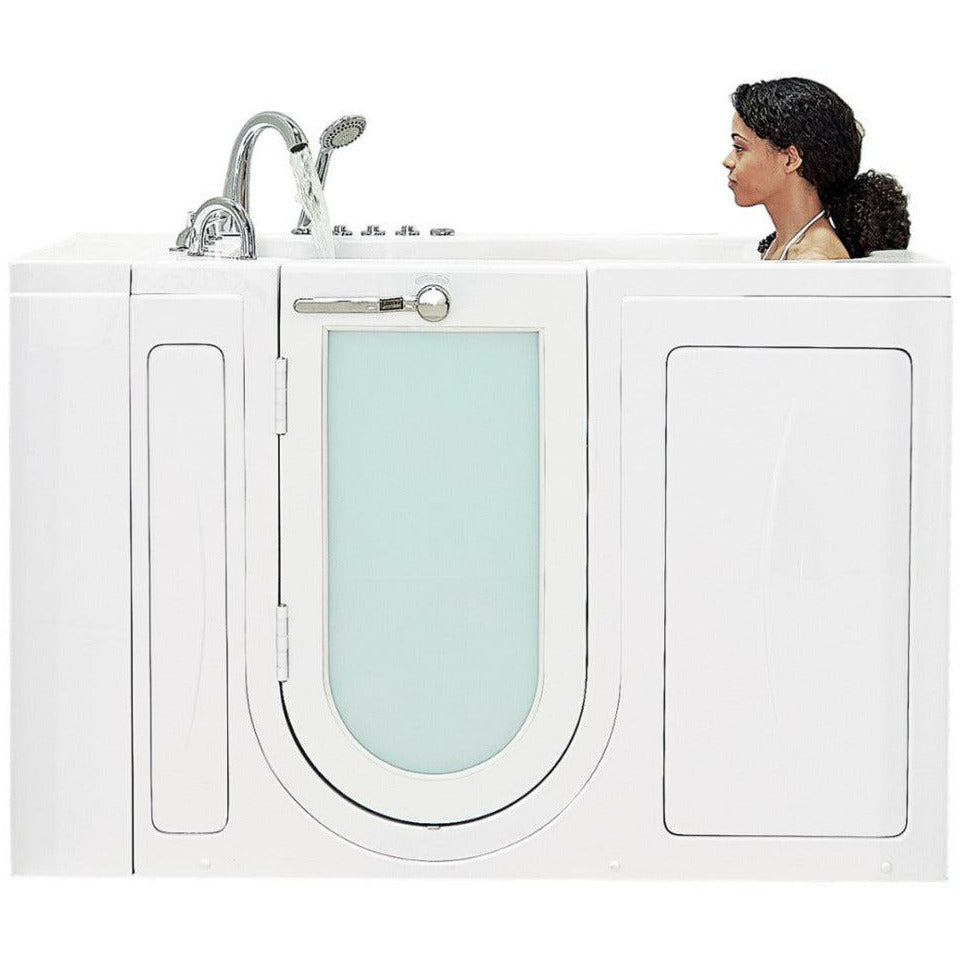 Ella's Bubbles Capri 30"W x 52"L Acrylic Air and Hydro Massage Walk-In Bathtub with Outward Swing Door, Fast Fill Faucet, 2" Dual Drain OA3052D