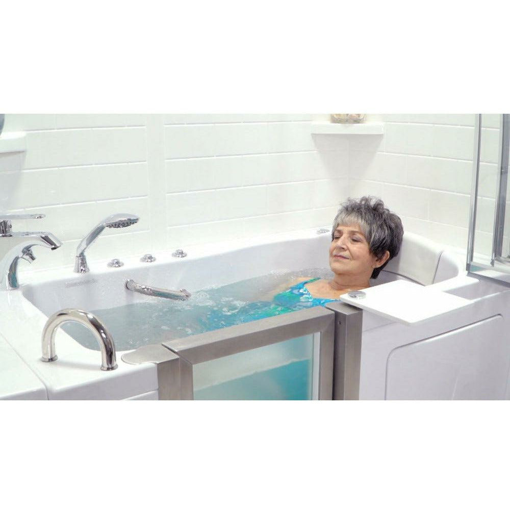 Ella's Bubbles Royal 32"W x 52"L Acrylic Air and Hydro Massage Walk-In Bathtub with Inward Swing Door, Fast Fill Faucet, 2" Dual Drain 9311