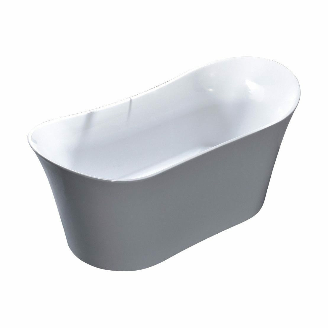 Vanity Art 67 Inch Freestanding White Acrylic Bathtub VA6805