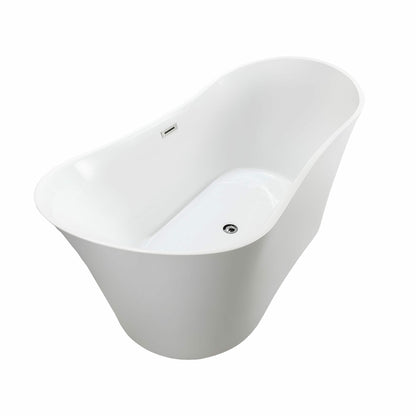 Vanity Art 67 Inch Freestanding White Acrylic Bathtub VA6805