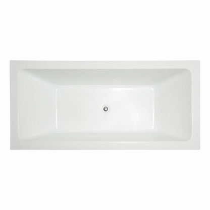 Vanity Art 59 Inch Freestanding White Acrylic Bathtub VA6817