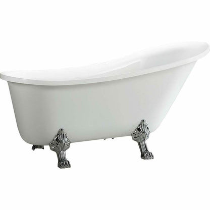 Vanity Art 69 Inch Freestanding Acrylic Soaking Bathtub VA6310-L