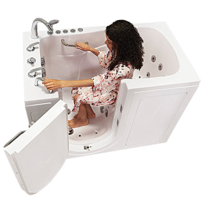 Ella's Bubbles Monaco 32"x52" Acrylic Air and Hydro Massage Walk-In Bathtub with Right Outward Swing Door, 5 Piece Fast Fill Faucet, 2" Dual Drain OA3252D5PR