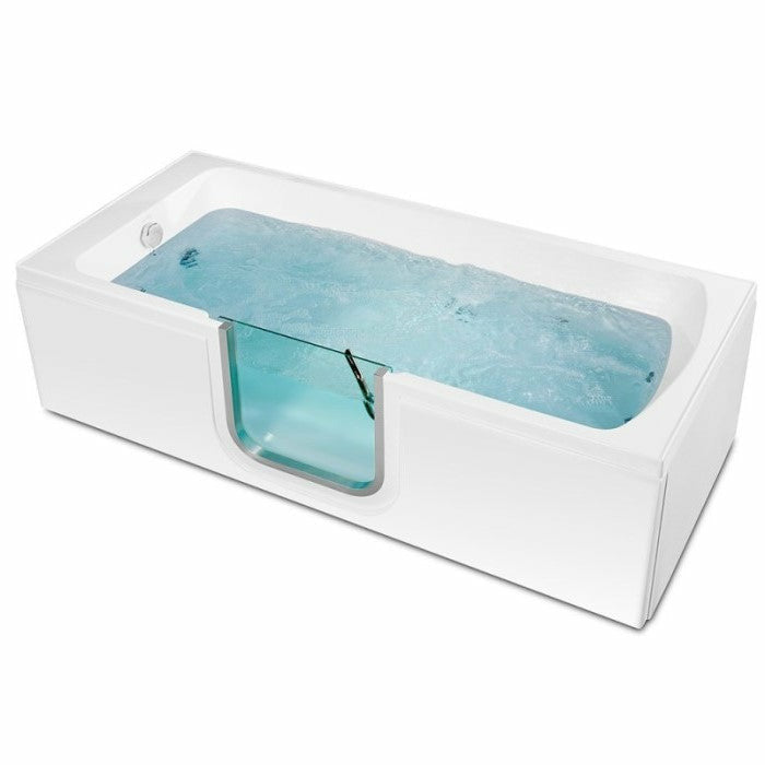 Ella's Bubbles Laydown 32"W x 72"L Acrylic Soaking Massage Walk-In Bathtub with Inward Swing Door, Fast Fill Faucet LA3272