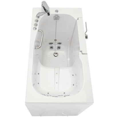 Ella's Bubbles Mobile 26"x45" Acrylic Air and Hydro Massage Walk-In Bathtub with Right Outward Swing Door, 2 Piece Fast Fill Faucet, 2"  Drain OA2645D2PR