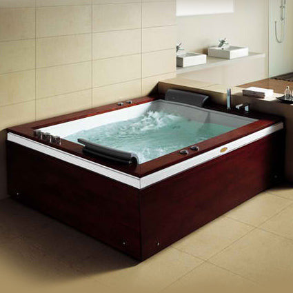 Mesa Monterey 71" x 60" x 28" Free Standing Bathtub with Wood Skirt BT-0502