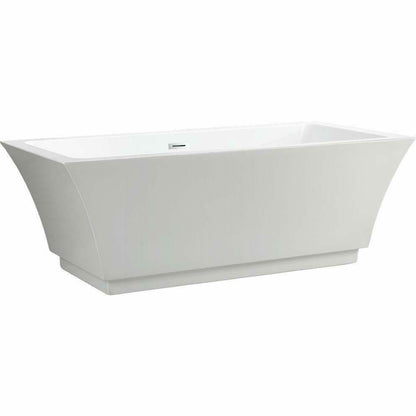 Vanity Art 59 Inch Freestanding White Acrylic Bathtub VA6817