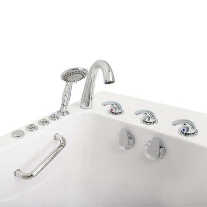 Ella's Bubbles Monaco 32"x52" Acrylic Air and Hydro Massage Walk-In Bathtub with Left Outward Swing Door, 5 Piece Fast Fill Faucet, 2" Dual Drain OA3252D5PL